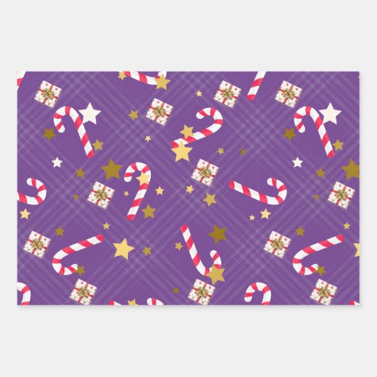 Helle Retro Weihnachtswrapping Papierblätter Geschenkpapier Set (Vorderseite 2)