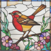 Helle Robin in Buntglas Aufkleber (Vorderseite)