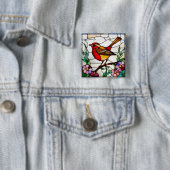 Helle Robin in Buntglas Button (Beispiel)