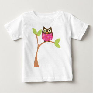 Helle rosa Baby-Eule Baby T-shirt