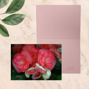Helle rosa Begonia Note Card