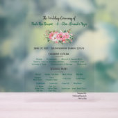 Helle rosa Blumenhochzeitsprogramm Acrylschild (Neutral)