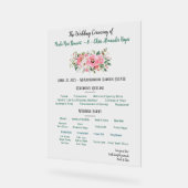 Helle rosa Blumenhochzeitsprogramm Acrylschild (Winkel)