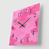 Helle rosa Camouflage Square Uhr (Winkel)
