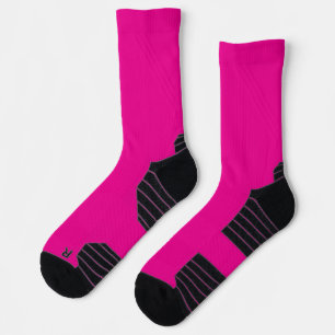 helle rosa Crew-Socken mit schwarzen Fersen Socken