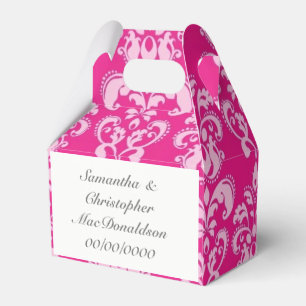 Helle rosa Damast-Hochzeit Geschenkschachtel