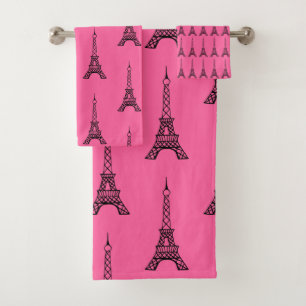 Helle rosa Eiffelturm Paris Handtücher