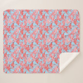 Helle rosa Flamingos auf Blau Sherpadecke (Vorderseite (Horizontal))