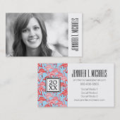 Helle rosa Flamingos des Foto-Abschluss-| auf Blau Telefonnummerkarte (Vorne/Hinten)