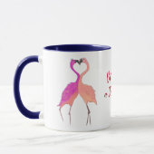 Helle rosa Flamingos in Love Birds of a Feather Tasse (Links)