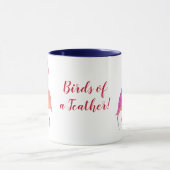 Helle rosa Flamingos in Love Birds of a Feather Tasse (Zentrum)