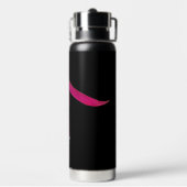 Helle rosa Fuchsienblüte auf Schwarz Trinkflasche (Hinten)