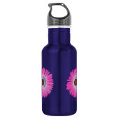 Helle rosa Gerber Gänseblümchen-Blume in der Trinkflasche (Rückseite)