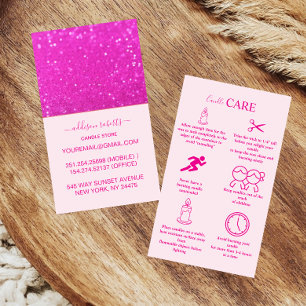 Helle rosa-glitter-modern-style Kerzenpflege Visitenkarte