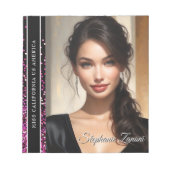 Helle rosa Glitzerschärpe Pageant-Titelträger Noti Notizblock (Vorderseite)