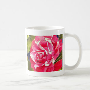 Helle rosa Kamelie Aquarell-Blumenkunst Kaffeetasse