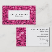 Helle rosa Paillette-Visitenkarte Visitenkarte (Vorne/Hinten)