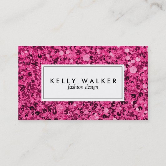 Helle rosa Paillette-Visitenkarte Visitenkarte (Vorderseite)