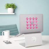 Helle rosa Pfotenabdrücke Aufkleber (Laptop auf Schreibtisch)