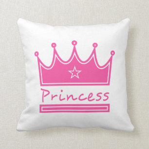 Helle rosa Prinzessin mit Krone für das Mädchenzim Kissen