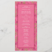 Helle rosa Rosen Hochzeitsprogramme Menükarte (Rückseite)