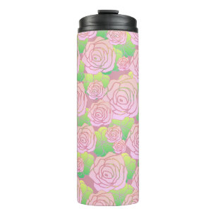 Helle rosa Rosen Thermosbecher