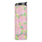 Helle rosa Rosen Thermosbecher (Nach links gedreht)