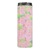 Helle rosa Rosen Thermosbecher (Rückseite)