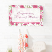 Helle Rosa Rosenhochzeit Banner (Insitu)
