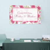 Helle Rosa Rosenhochzeit Banner (Messeveranstaltung)