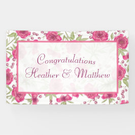 Helle Rosa Rosenhochzeit Banner