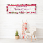 Helle Rosa Rosenhochzeit Banner (Insitu)