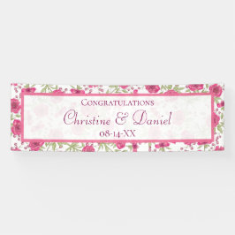 Helle Rosa Rosenhochzeit Banner