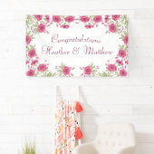 Helle Rosa Rosenhochzeit Banner (Insitu)