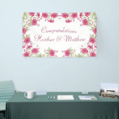 Helle Rosa Rosenhochzeit Banner (Messeveranstaltung)