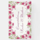 Helle Rosa Rosenhochzeit Banner (Vertikal)