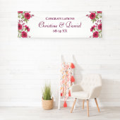 Helle Rosa Rosenhochzeit Banner (Insitu)