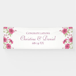 Helle Rosa Rosenhochzeit Banner
