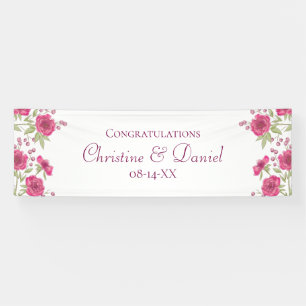 Helle Rosa Rosenhochzeit Banner