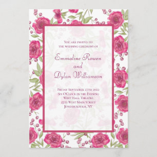 Helle Rosa Rosenhochzeit Einladung