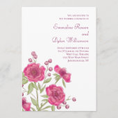 Helle Rosa Rosenhochzeit Einladung (Vorderseite)