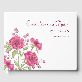 Helle Rosa Rosenhochzeit Gästebuch