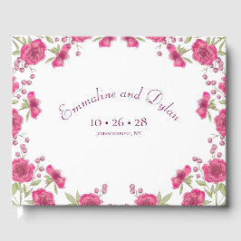 Helle Rosa Rosenhochzeit Gästebuch