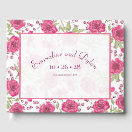 Helle Rosa Rosenhochzeit Gästebuch