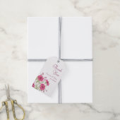Helle Rosa Rosenhochzeit Geschenkanhänger (Mit Garn)