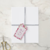 Helle Rosa Rosenhochzeit Geschenkanhänger (Mit Garn)