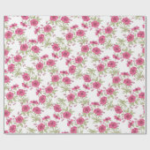 Helle Rosa Rosenhochzeit Geschenkpapier (Flach)