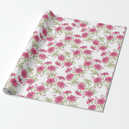 Helle Rosa Rosenhochzeit Geschenkpapier