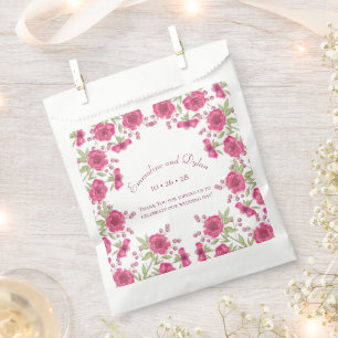 Helle Rosa Rosenhochzeit Geschenktütchen
