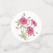 Helle Rosa Rosenhochzeit Konfetti (Klein Vorderseite)